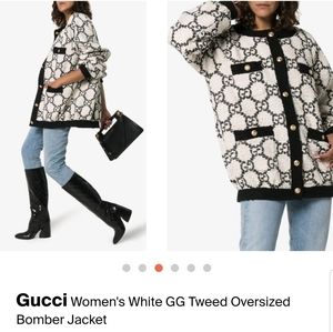 Gucci tweed bomber jacket